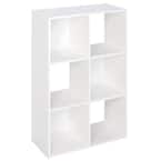 35.88 in. H x 24.13 in. W x 11.89 in. D White Wood Look 6-Cube Organizer