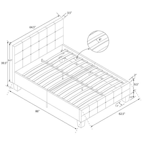 DHP Ryan Gray Linen Queen Upholstered Bed with Storage DE98930 - The Home  Depot