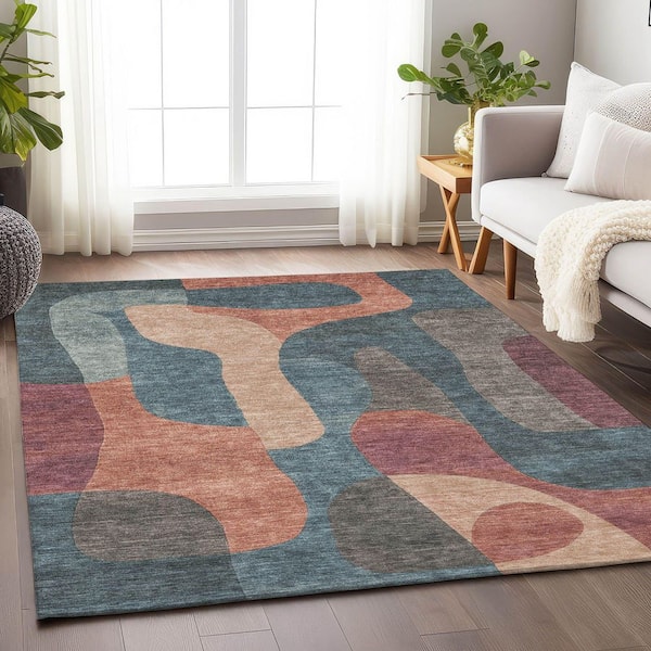 Chantille Machine Washable Indoor/Outdoor Abstract ACN1867 Sage 9 ft. x 12 ft. Accent Rug