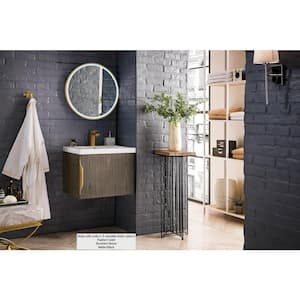 Columbia 23.6 in. W x 18.1 in. D x 16.9 in. H Bath Vanity in Ash Gray with White Glossy Top