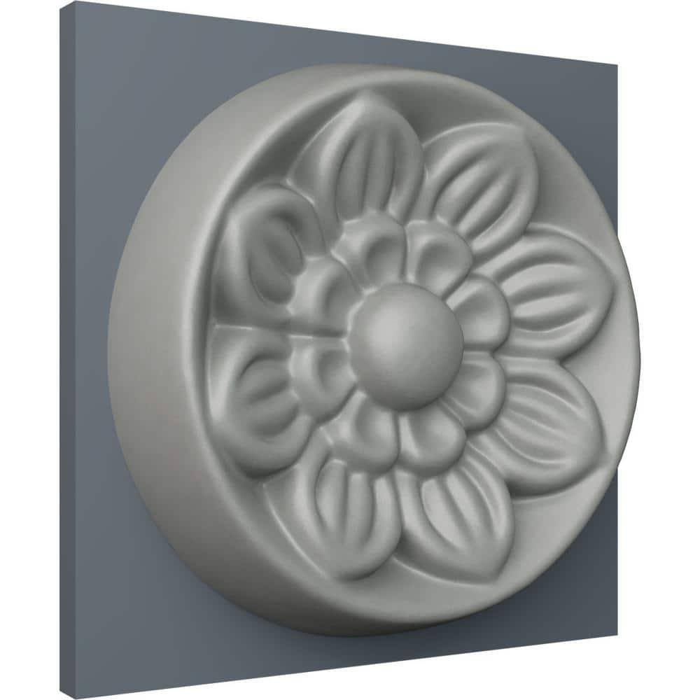 White Urethane Flower Rosette Applique 3.875''