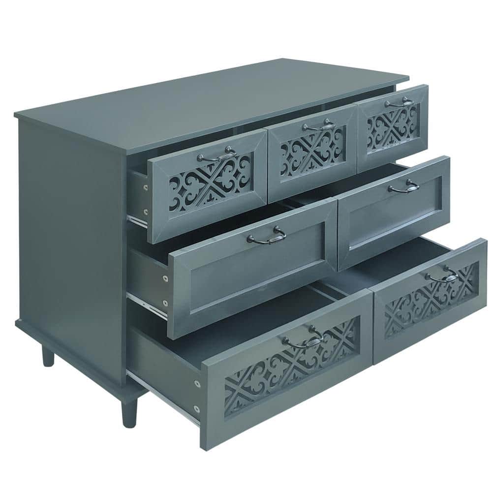 47.24 in. W x 15.75 in. D x 31.5 in. H Bathroom Dark Green Linen Cabinet