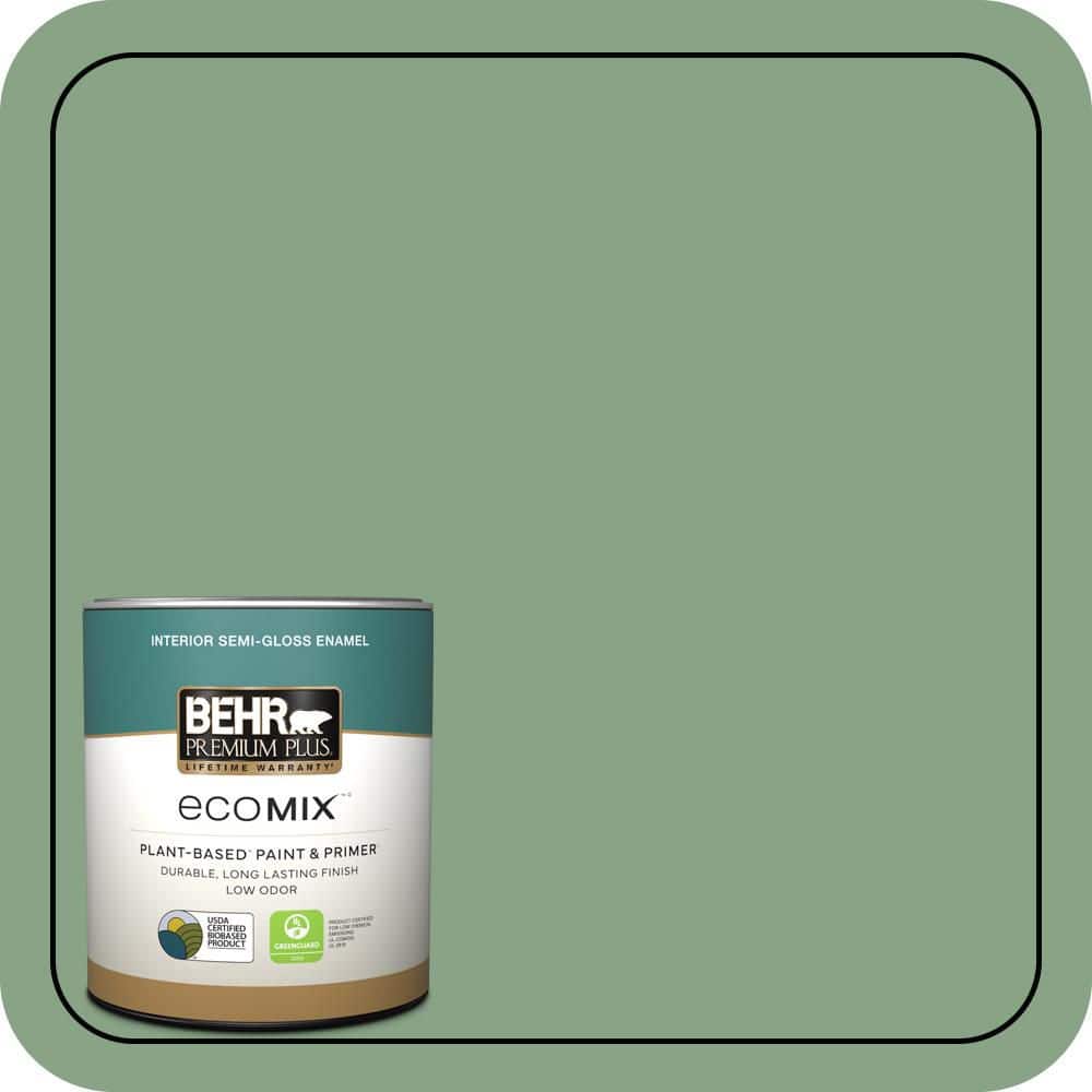 1 qt. #S400-5 Gallery Green Semi-Gloss Enamel EcoMix Plant-Based Interior Paint & Primer price history on PriceWatchPro