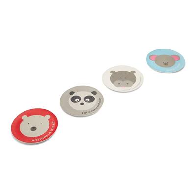 Multi-Colored Bamboo Animal Plates (Set of 4)