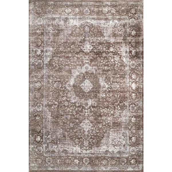 nuLOOM Verona Vintage Persian Brown 8 ft. x 10 ft. Area Rug RZAB01A ...