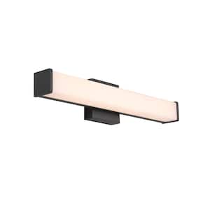 Astrid 22.5 in. 1-Light Black 5-CCT Integrated LED Bathroom Vanity Light Bar with Frosted Glass