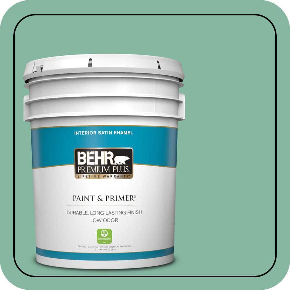 5 gal. #480D-4 Indian Ocean Satin Enamel Low Odor Interior Paint & Primer price history on PriceWatchPro