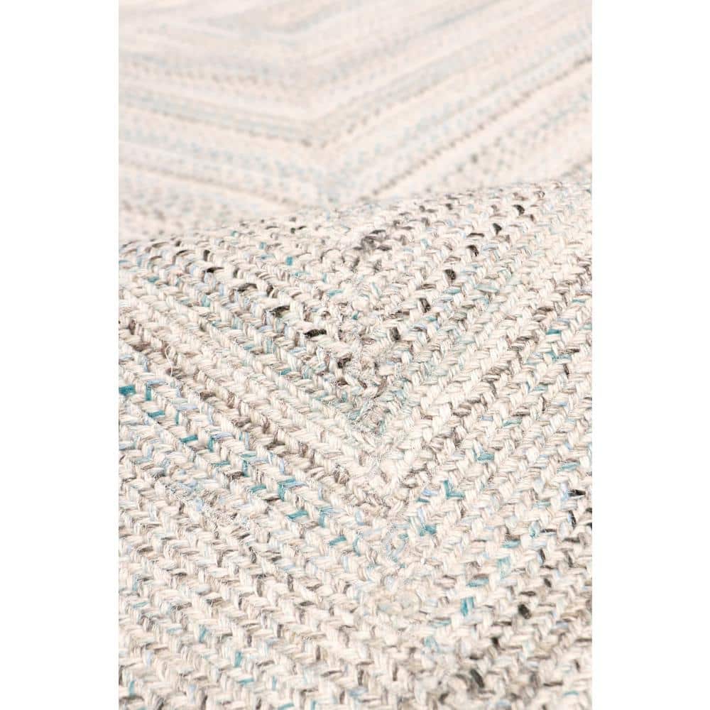 Handmade Blue Geometric Braided Synthetic Area Rug 5' x 8'