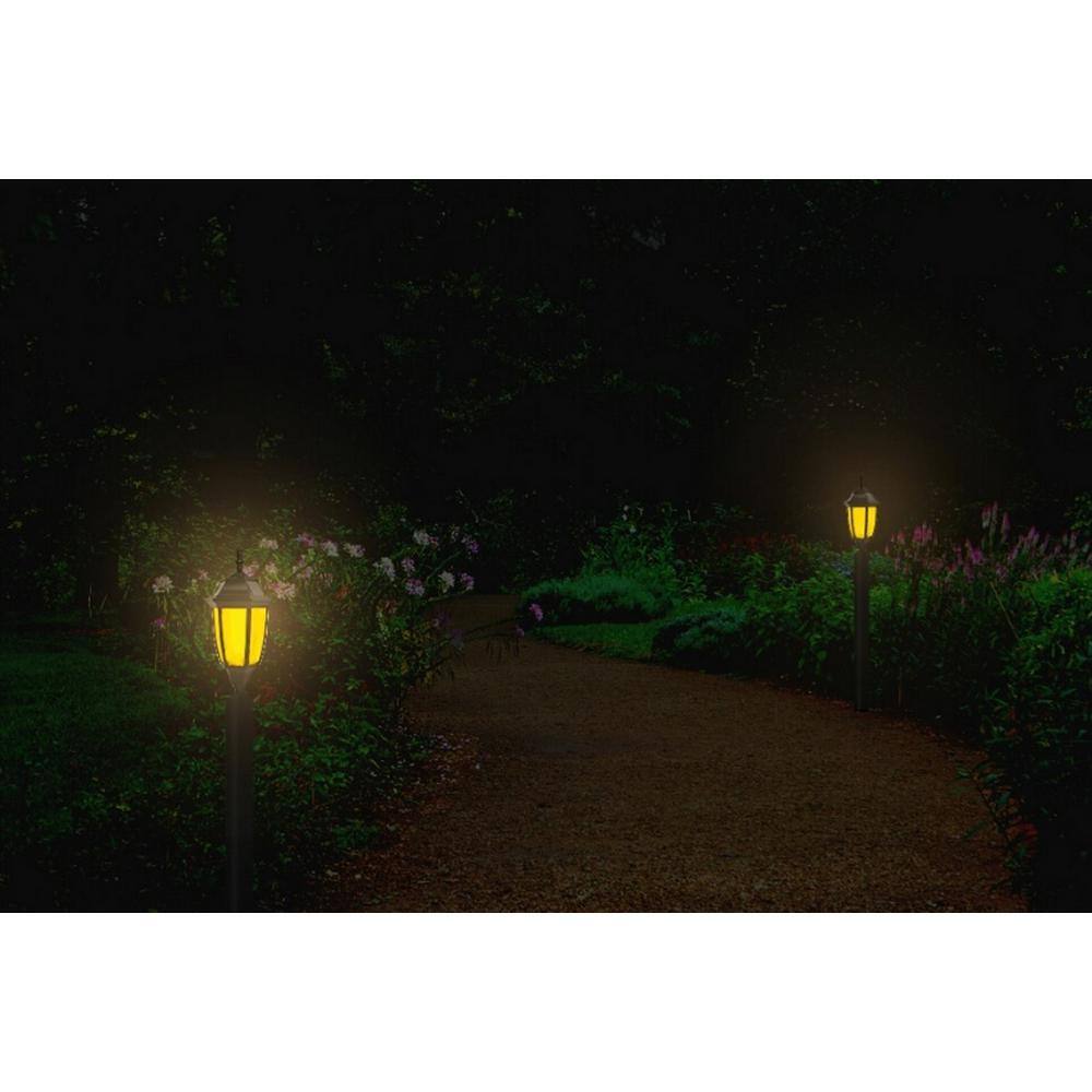 Black Solar LED Pathway Light with Amber and White Modes