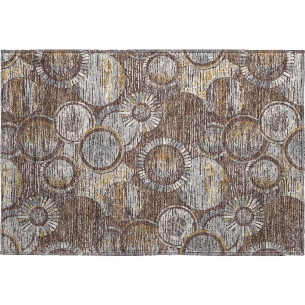 Mayfield Premium Machine Washable Abstract AMF2206 Fudge 2 ft. x 3 ft. Accent Rug price history on PriceWatchPro