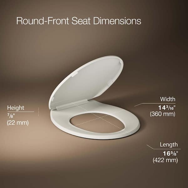 KOHLER Brevia Round Closed Front Toilet Seat with Quick-Release Hinges in Almond