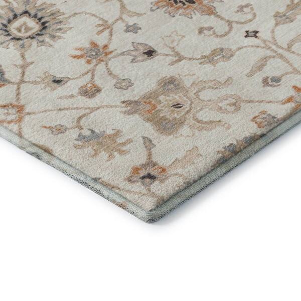 Mayfield Premium Machine Washable Abstract AMF1137 Ivory 5 ft. x 7 ft. 6 in. Area Rug