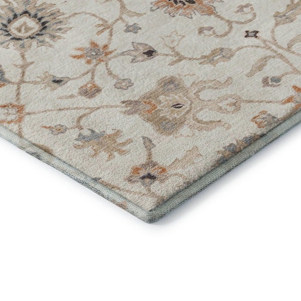 Mayfield Premium Machine Washable Abstract AMF1137 Ivory 9 ft. x 12 ft. Area Rug