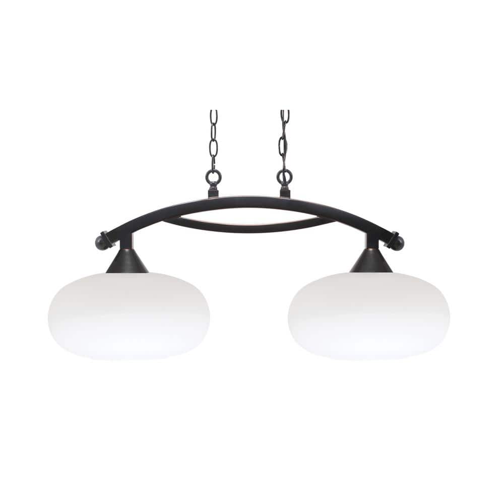Bridgewater 2 Light Black Copper Linear Chandelier, Any room with 13 in. Wh