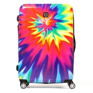 Tie-Dye Swirl 24 in. ABS Hard Case Upright Spinner Rolling Luggage Suitcase