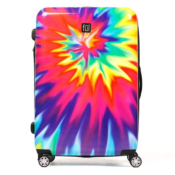 Ful Tie-Dye Swirl 24 in. ABS Hard Case Upright Spinner Rolling Luggage Suitcase