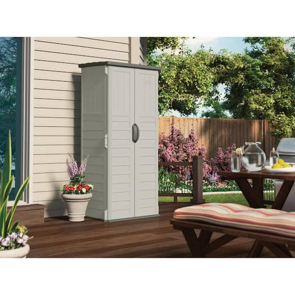 Suncast 2 Ft 8 25 In X 2 Ft 1 5 In X 6 Ft Resin Vertical Storage Shed Bms1250 The Home Depot