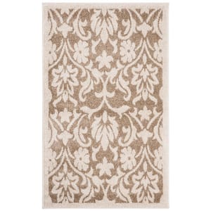 Amherst Wheat/Beige 3 ft. x 4 ft. Border Floral Area Rug