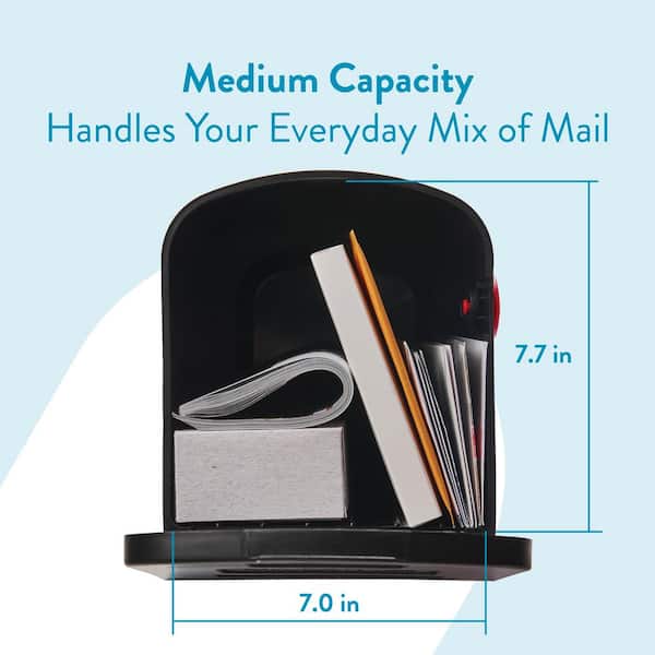 Architectural Mailboxes Parsons Black, Medium, Plastic, Post Mount