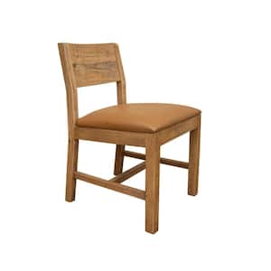 Brown Fabric Wooden Frame Dining Chair (Set of 2)