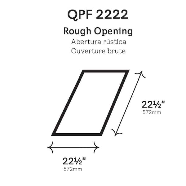22-1/2 in. x 22-1/2 in. Fixed Pan-Flashed Skylight with Tempered Low-E3 Glass