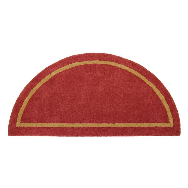 2 ft. x 4 ft. Contemporary Half Round Area Rug, Sangria