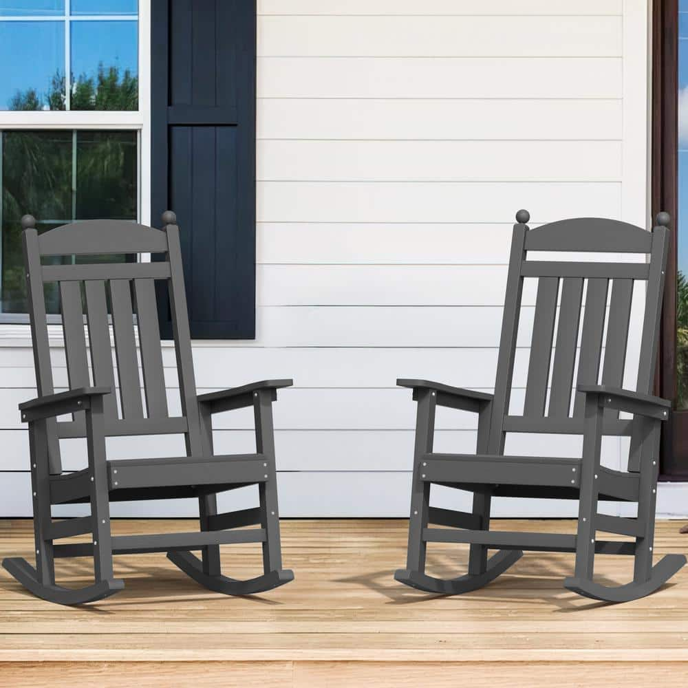 LUE BONA Oscar Dark Grey HDPS Recycled Plastic Weather Resistant   Outdoor Rocking Chairs 2askpc0012 400hd 64 1000 