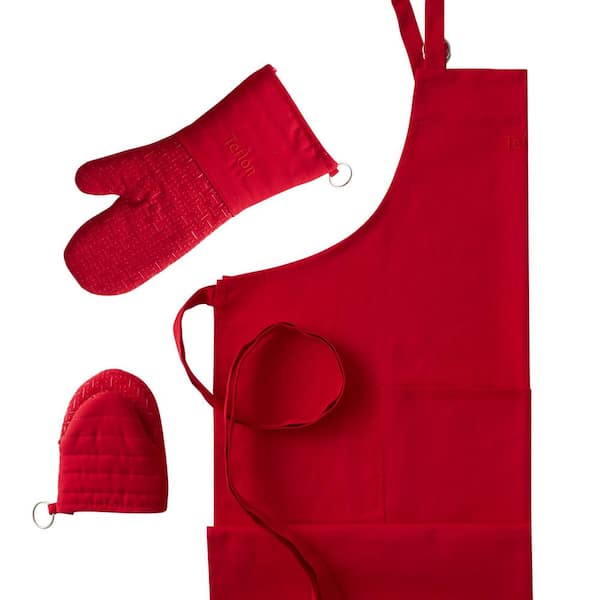 Unbranded Apron Set, Red, 3-Piece Kitchen Set