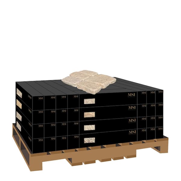 MSI Giallo Fantasia 4 in. x 8 in. Tumbled Granite Cobbles (450 Pieces/100 sq. ft./Pallet)