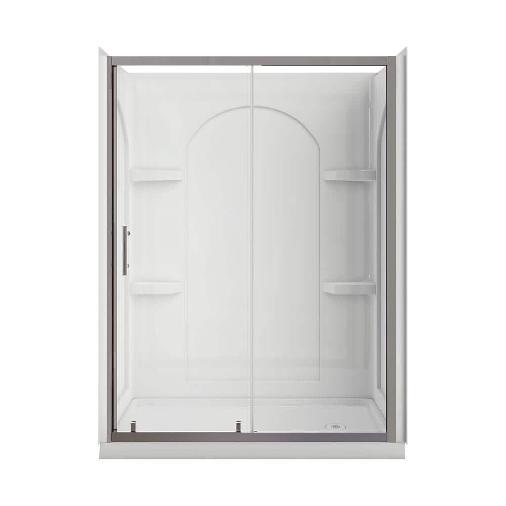 Ardis 60'' x 32'' Chrome Framed Sliding Shower Kit