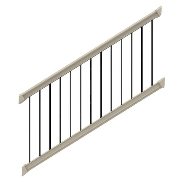 Barrette Outdoor Living Bella Premier Series 6 ft. x 36 in. Clay Vinyl Stair Rail Kit with Aluminum Balusters