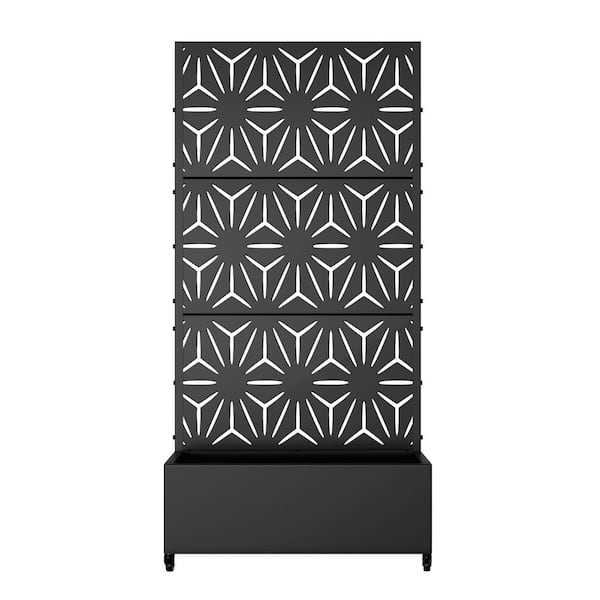 6 ft. H x 3 ft. W Metal Planter Box with Trellis Black