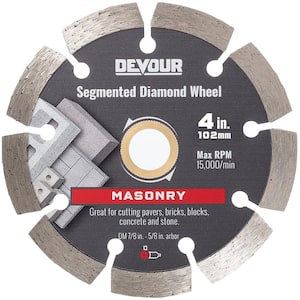 4 in. Masonry Metal Bond Segmented Rim Diamond Wheel