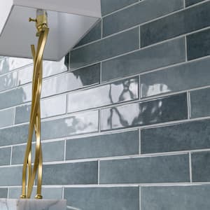 Lakeview Denim 3 in. x 12 in. Glossy Ceramic Subway Wall Tile (5.5 sq. ft./Case)