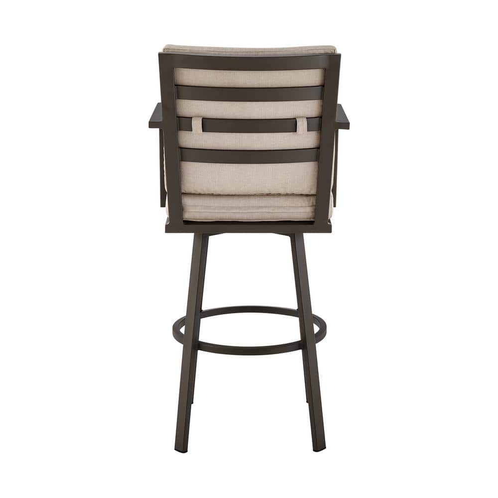 Eucalyptus Wood Outdoor Bar Stool with Cushions