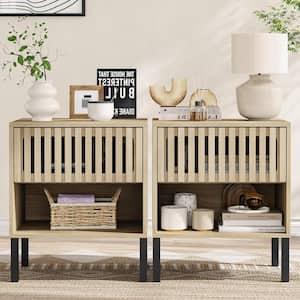 Modern Natural 1 Drawer 15.75in. W Nightstands Set of 2