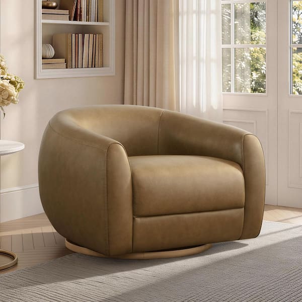 Spruce & Spring Ruma Mocha Genuine Leather No Assembly Required