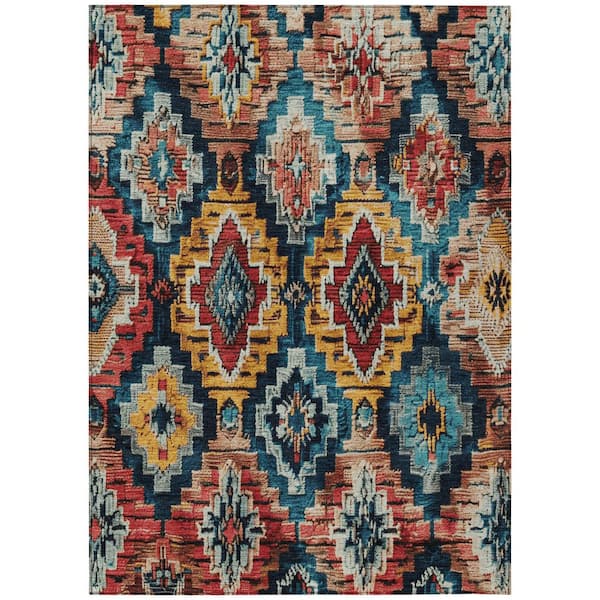 Chantille Machine Washable Indoor/Outdoor Abstract ACN1891 Rust 10 ft. x 14 ft. Accent Rug