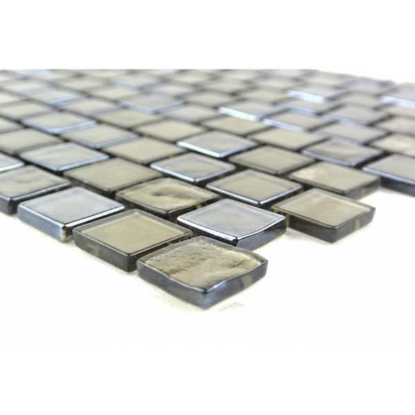 Landscape Bronze 12 in. x 12 in. Square Mosaic Textured Glass Wall Pool Floor Tile (16 sq.ft./Case)
