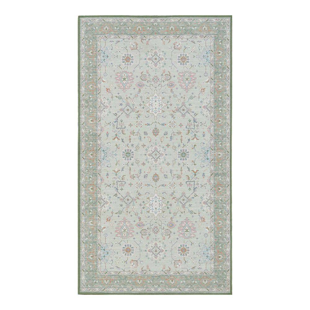 Aure Chenille Sage 2 ft. x 4 ft. Woven Floral Polyester Area Rug price history on PriceWatchPro