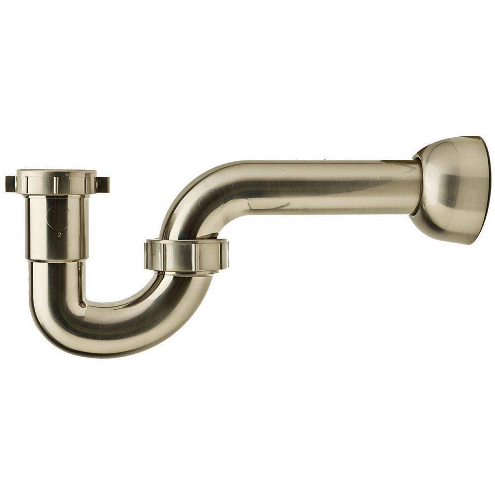 Brushed Nickel Decorative ABS P-Trap with Wall Adaptor