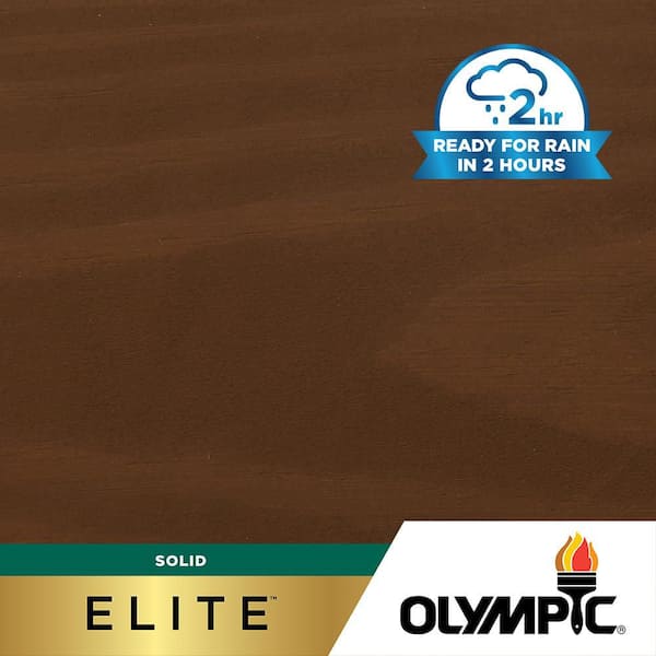 Olympic Elite 1 gal. SC-1016 Chestnut Brown Solid Advanced Exterior Stain and Sealer in 1