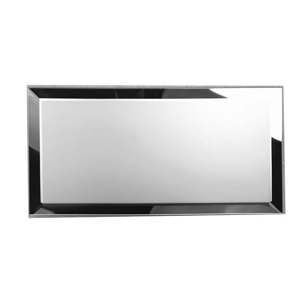 Reflections Mirror Beveled Silver 8 in. x 16 in. Frosted Glass Subway Wall Tile  (16 sq.ft./Case)