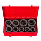 TEKTON 1 in. Drive 1-2 in. 6-Point Deep Impact Socket Set (9-Piece