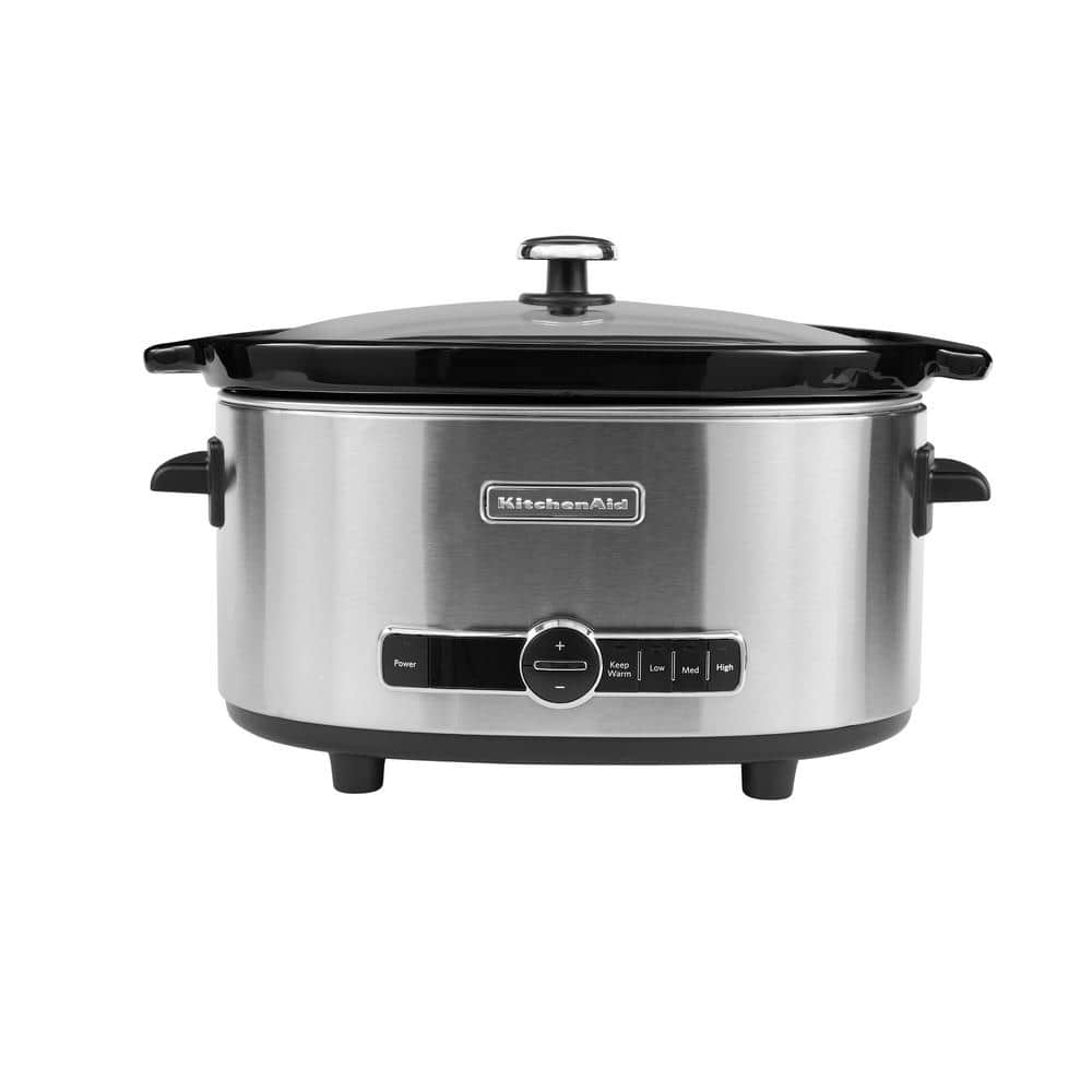 KitchenAid 6 qt. Stainless Steel Slow Cooker with Glass Lid and