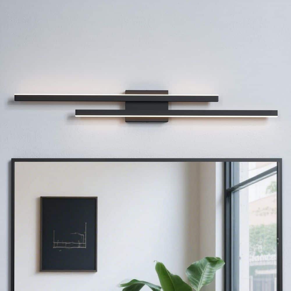 Black Label 38灯 Black Base Design Maxax Washington 36 in. 2-Light Spray Paint Black Modern LED