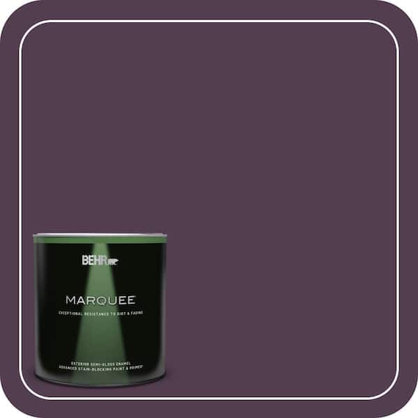 BEHR MARQUEE 1 qt. #PPU17-02 Oriental Eggplant Semi-Gloss Enamel Exterior Paint & Primer
