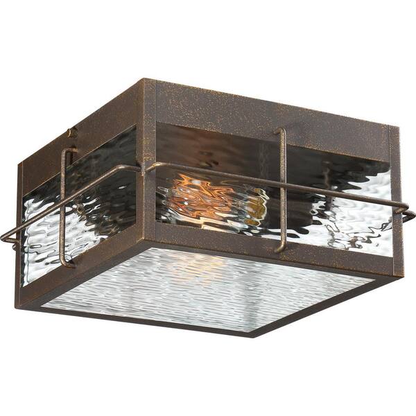 Quoizel Ward 1-Light Gilded Bronze Outdoor Flush Mount