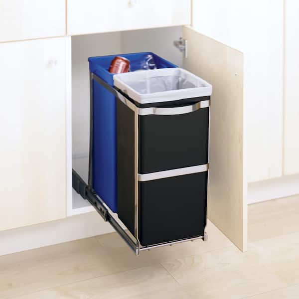 Recycling Trash Can Cw1016, Simplehuman In Cabinet Trash Can Dimensions