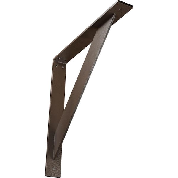 2 in. x 16 in. x 16 in. Steel Hammered Brown Traditional Bracket